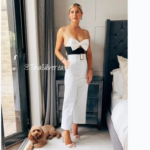 BLOGGER'S FAVE! Zara Bow Bodysuit Black White BWT - Picture 12 of 17